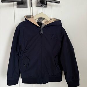 Burberry Kids Dark Blue Hooded Raincoat